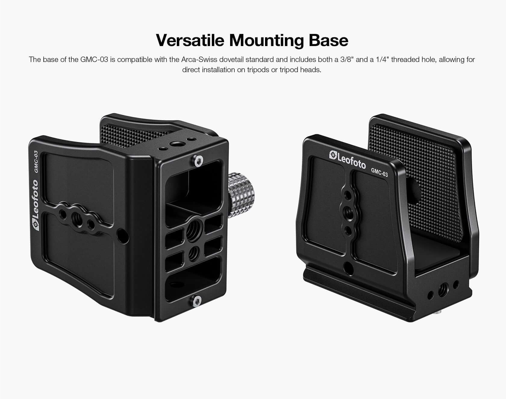 Image of the versatile mounting base of the GMC-03 Hunting Clamp showcasing its compatibility and design features.