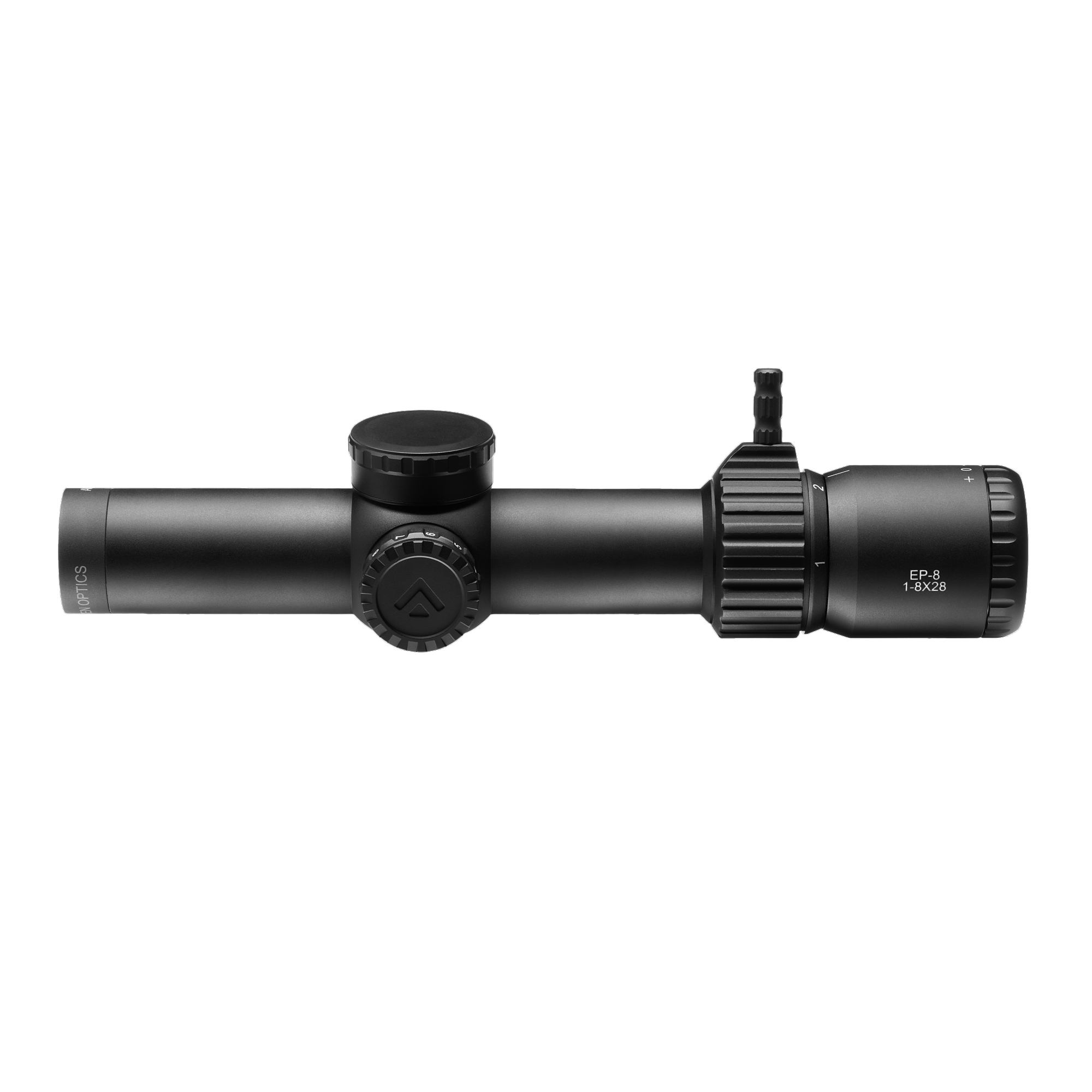 Black rifle scope on a transparent background