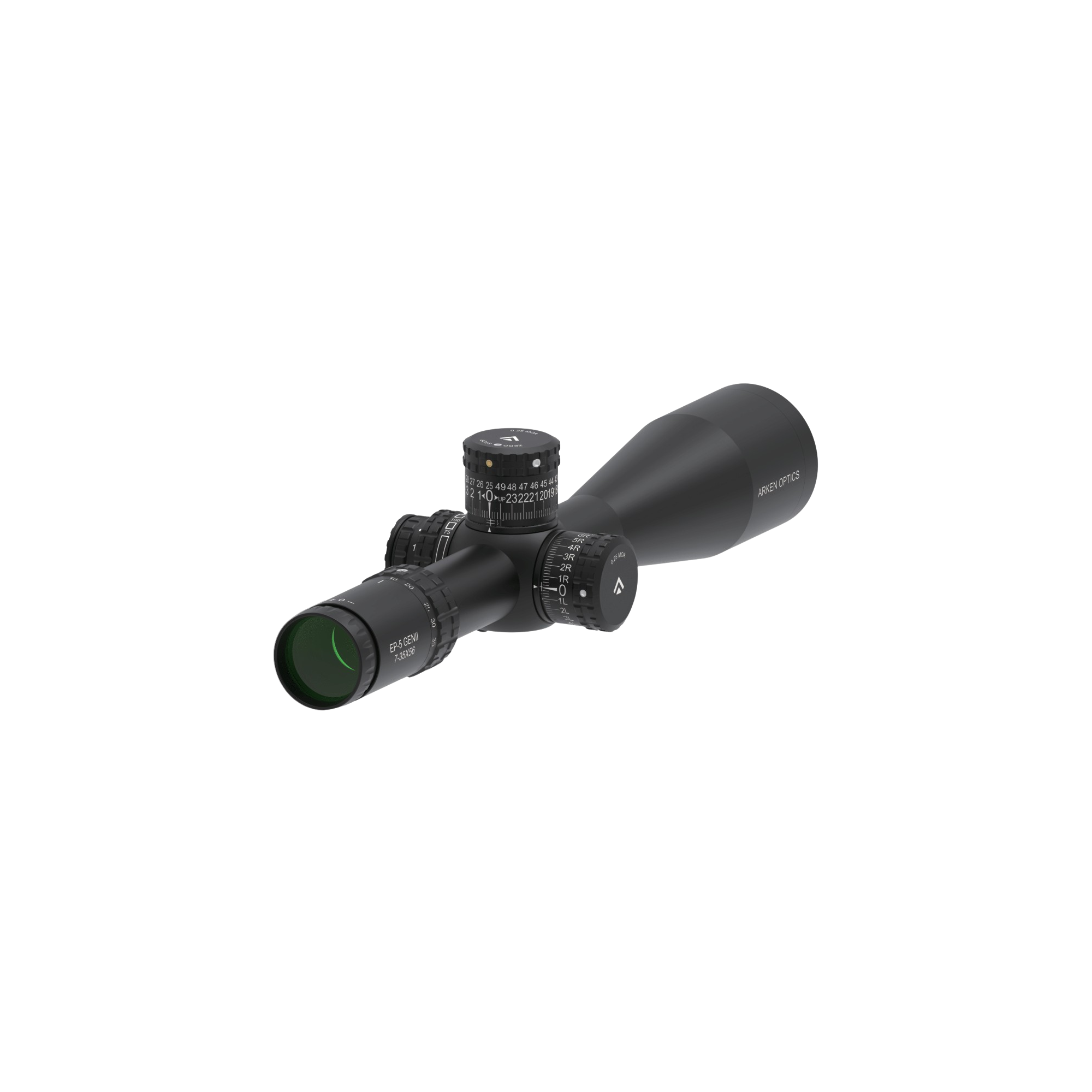 Black rifle scope on a white background