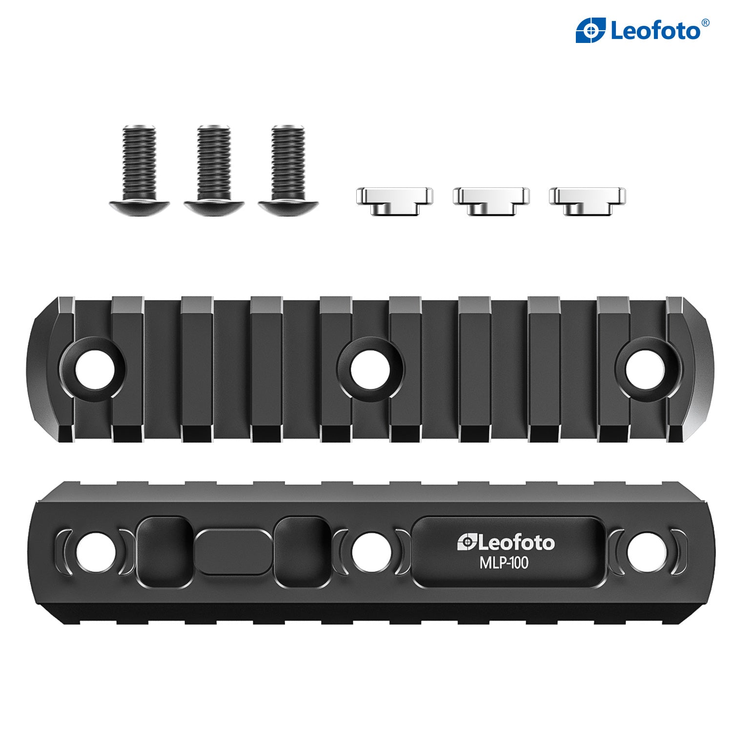 Leofoto M-Lok Picatinny rail 40mm-100mm with screws and mounting accessories