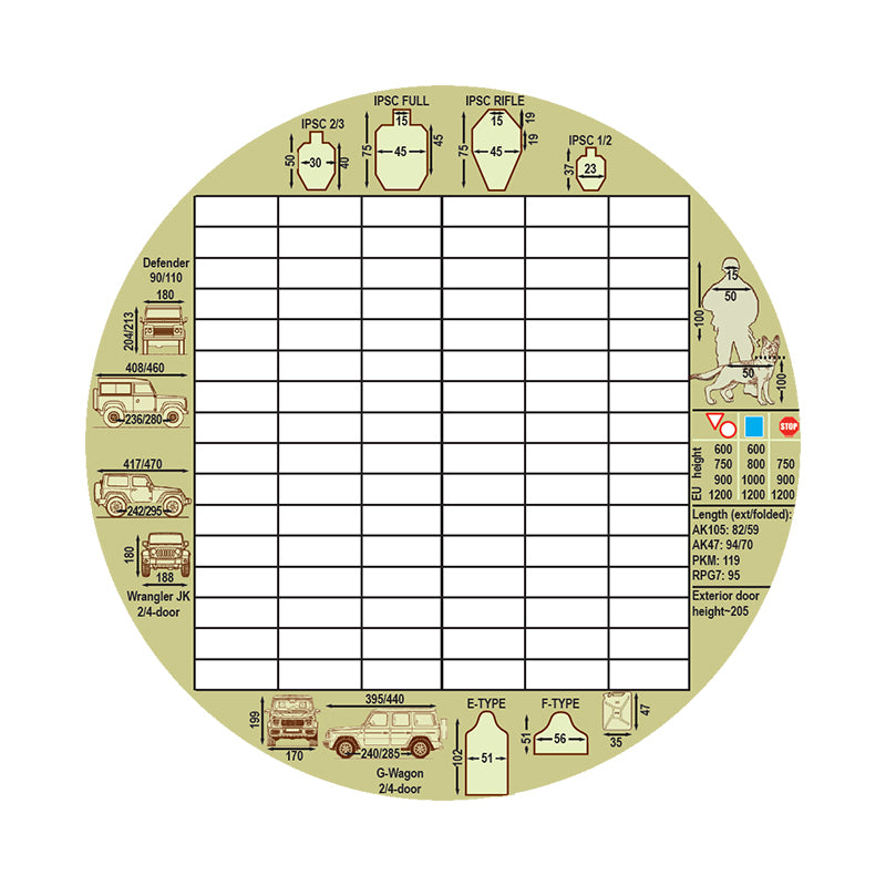 Round MilDot metric calculator: with DOPE card sticker